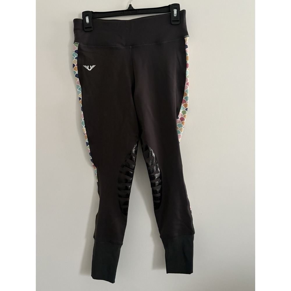 TuffRider Women's  Gray Riding Pants Equestrian Knee Patch Horse SizeM‎